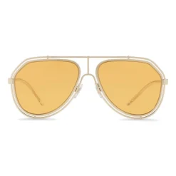 Dolce & Gabbana - Pilot Sunglasses with Metallic Profile - Light Shiny Gold - Dolce & Gabbana Eyewear - Avvenice
