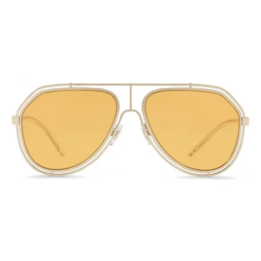 Dolce & Gabbana - Pilot Sunglasses with Metallic Profile - Light Shiny Gold - Dolce & Gabbana Eyewear - Avvenice
