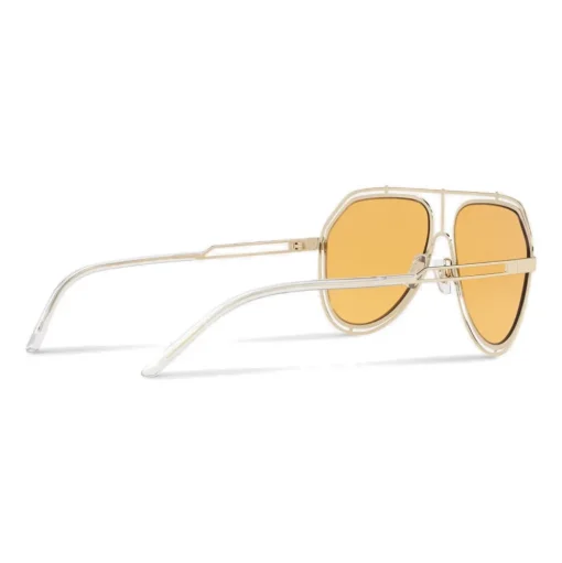 Dolce & Gabbana - Pilot Sunglasses with Metallic Profile - Light Shiny Gold - Dolce & Gabbana Eyewear - Avvenice