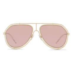 Dolce & Gabbana - Pilot Sunglasses with Metallic Profile - Shiny Light Gold Rose - Dolce & Gabbana Eyewear - Avvenice