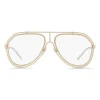 Dolce & Gabbana - Pilot Sunglasses with Metallic Profile - Shiny Light Gold Transparent - Dolce & Gabbana Eyewear - Avvenice