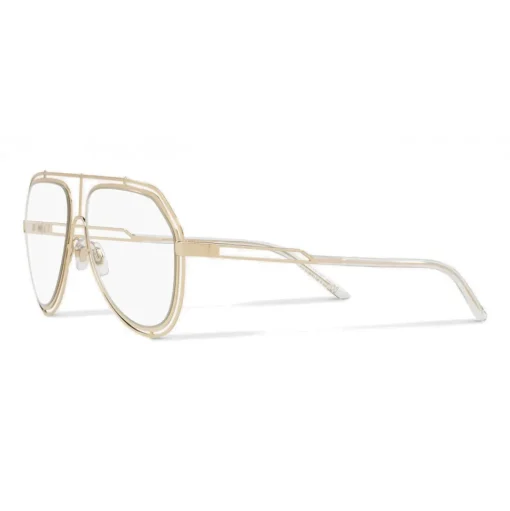 Dolce & Gabbana - Pilot Sunglasses with Metallic Profile - Shiny Light Gold Transparent - Dolce & Gabbana Eyewear - Avvenice