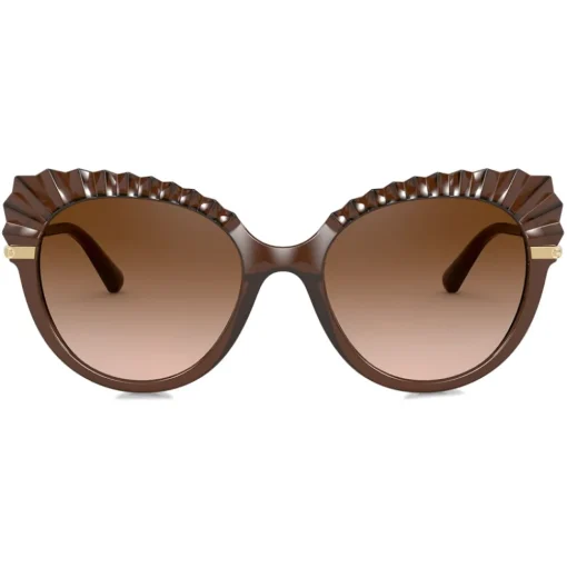Dolce & Gabbana - Plisse Sunglasses - Brown - Dolce & Gabbana Eyewear - Avvenice