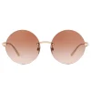 Dolce & Gabbana - Round Sunglasses Plaque Logo - Rose Gold - Dolce & Gabbana Eyewear - Avvenice