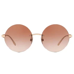 Dolce & Gabbana - Round Sunglasses Plaque Logo - Rose Gold - Dolce & Gabbana Eyewear - Avvenice
