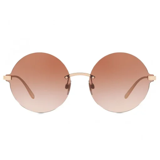 Dolce & Gabbana - Round Sunglasses Plaque Logo - Rose Gold - Dolce & Gabbana Eyewear - Avvenice