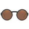 Dolce & Gabbana - Round Sunglasses with DG Logo - Black - Dolce & Gabbana Eyewear - Avvenice