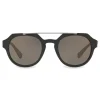 Dolce & Gabbana - Round Sunglasses with Double Bridge - Black - Dolce & Gabbana Eyewear - Avvenice