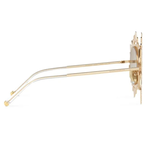 Dolce & Gabbana - Round Sunglasses with DG Star - Gold - Dolce & Gabbana Eyewear - Avvenice
