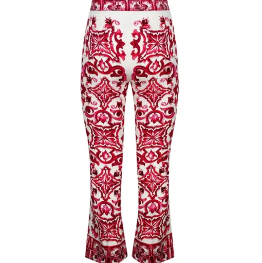 Dolce & Gabbana - Silk Majolica Print Trousers - Dolce & Gabbana Exclusive Luxury Collection - Avvenice