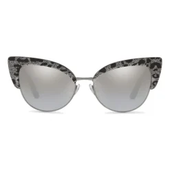 Dolce & Gabbana - Sunglasses Cat-Eye in Acetate - Leo with Silver Glitter - Dolce & Gabbana Eyewear - Avvenice