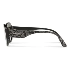 Dolce & Gabbana - Sunglasses Oval in Acetate - Leo with Silver Glitter - Dolce & Gabbana Eyewear - Avvenice