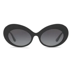 Dolce & Gabbana - Sunglasses Oval in Acetate - Black - Dolce & Gabbana Eyewear - Avvenice