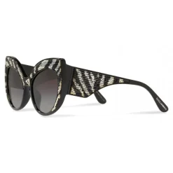 Dolce & Gabbana - Sunglasses Cat-Eye Oversize in Acetate with Sequins - Black - Dolce & Gabbana Eyewear - Avvenice