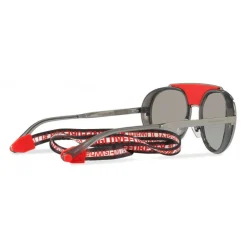 Dolce & Gabbana - Sunglasses in Metal with Fabric Band - Red - Dolce & Gabbana Eyewear - Avvenice