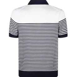 Dolce & Gabbana - White and Blue Striped Polo Shirt - Dolce & Gabbana Exclusive Luxury Collection - Avvenice