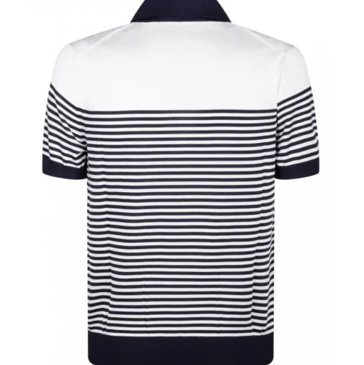 Dolce & Gabbana - White and Blue Striped Polo Shirt - Dolce & Gabbana Exclusive Luxury Collection - Avvenice