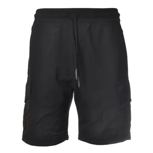 Dondup - Cotton Bermuda with Nylon Inserts - Black - Trousers - Luxury Exclusive Collection - Avvenice