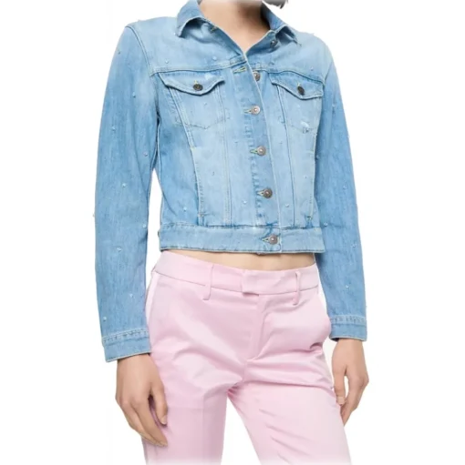 Dondup - Denim Jacket with Application Detail - Blue - Jacket - Luxury Exclusive Collection - Avvenice