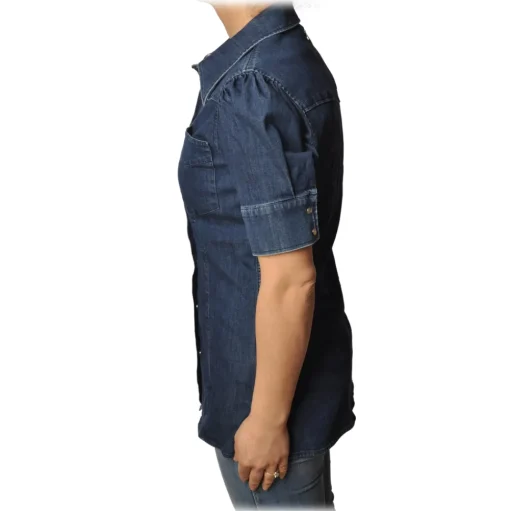 Dondup - Denim Shirt Western Model - Blue Jeans - Shirt - Luxury Exclusive Collection - Avvenice