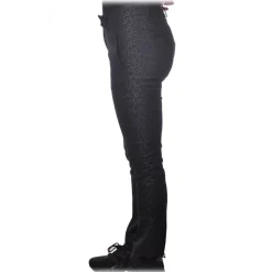 Dondup - Geometric Pattern Trousers - Black - Trousers - Luxury Exclusive Collection - Avvenice