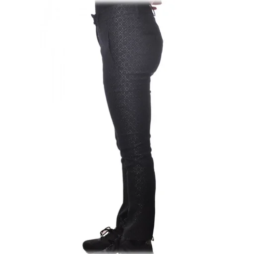 Dondup - Geometric Pattern Trousers - Black - Trousers - Luxury Exclusive Collection - Avvenice