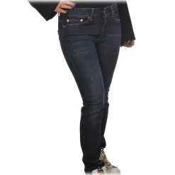 Dondup - High-Waisted Jeans Model Monroe - Blue Denim - Trousers - Luxury Exclusive Collection - Avvenice