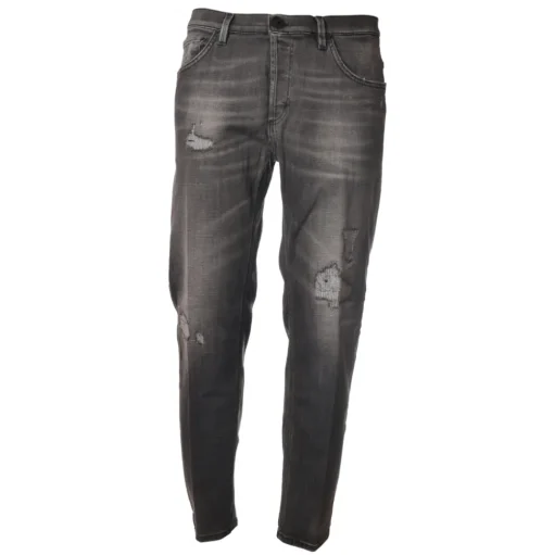 Dondup - Jeans Straight Leg with Stitched Tears - Gray - Trousers - Luxury Exclusive Collection - Avvenice