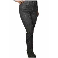 Dondup - Jeans with Bezels and Studs Applications - Grey - Trousers - Luxury Exclusive Collection - Avvenice