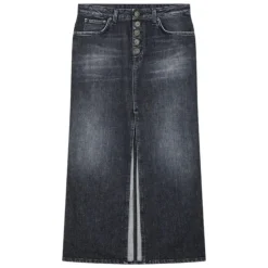 Dondup - Long Denim Skirt with Jewel Buttons - Black - Skirt - Luxury Exclusive Collection - Avvenice