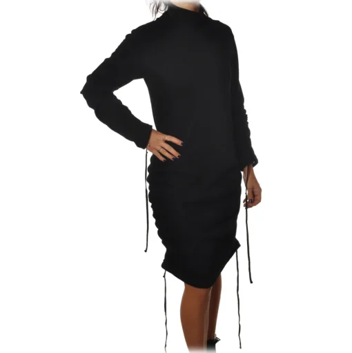 Dondup - Long-Sleeves Sheat Model Made of Mesh - Black - Dresses - Luxury Exclusive Collection - Avvenice