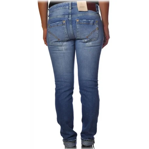 Dondup - Monroe Model Jeans in Ruined Canvas - Blue - Trousers - Luxury Exclusive Collection - Avvenice