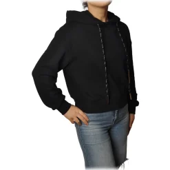 Dondup - Oversize Sweatshirt with Hood - Black - Sweatshirt - Luxury Exclusive Collection - Avvenice