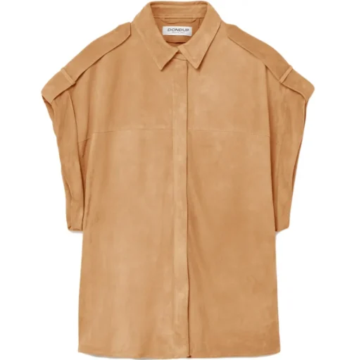 Dondup - Oversized Genuine Suede Shirt - Camel - Shirt - Luxury Exclusive Collection - Avvenice