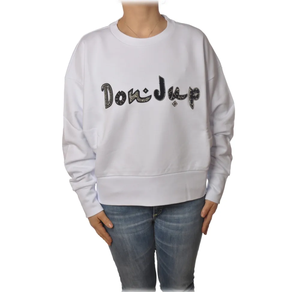 Dondup - Oversized Sweatshirt with Logo - White - Sweatshirt - Luxury Exclusive Collection - Avvenice