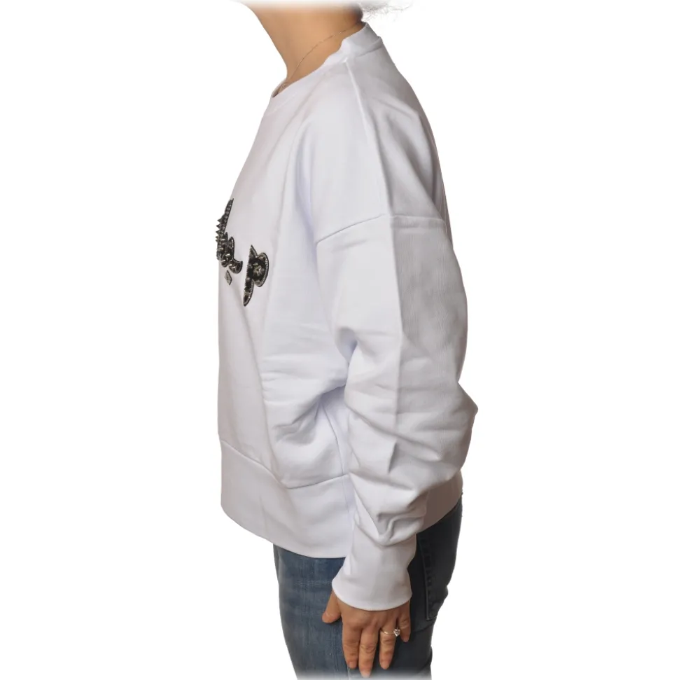 Dondup - Oversized Sweatshirt with Logo - White - Sweatshirt - Luxury Exclusive Collection - Avvenice