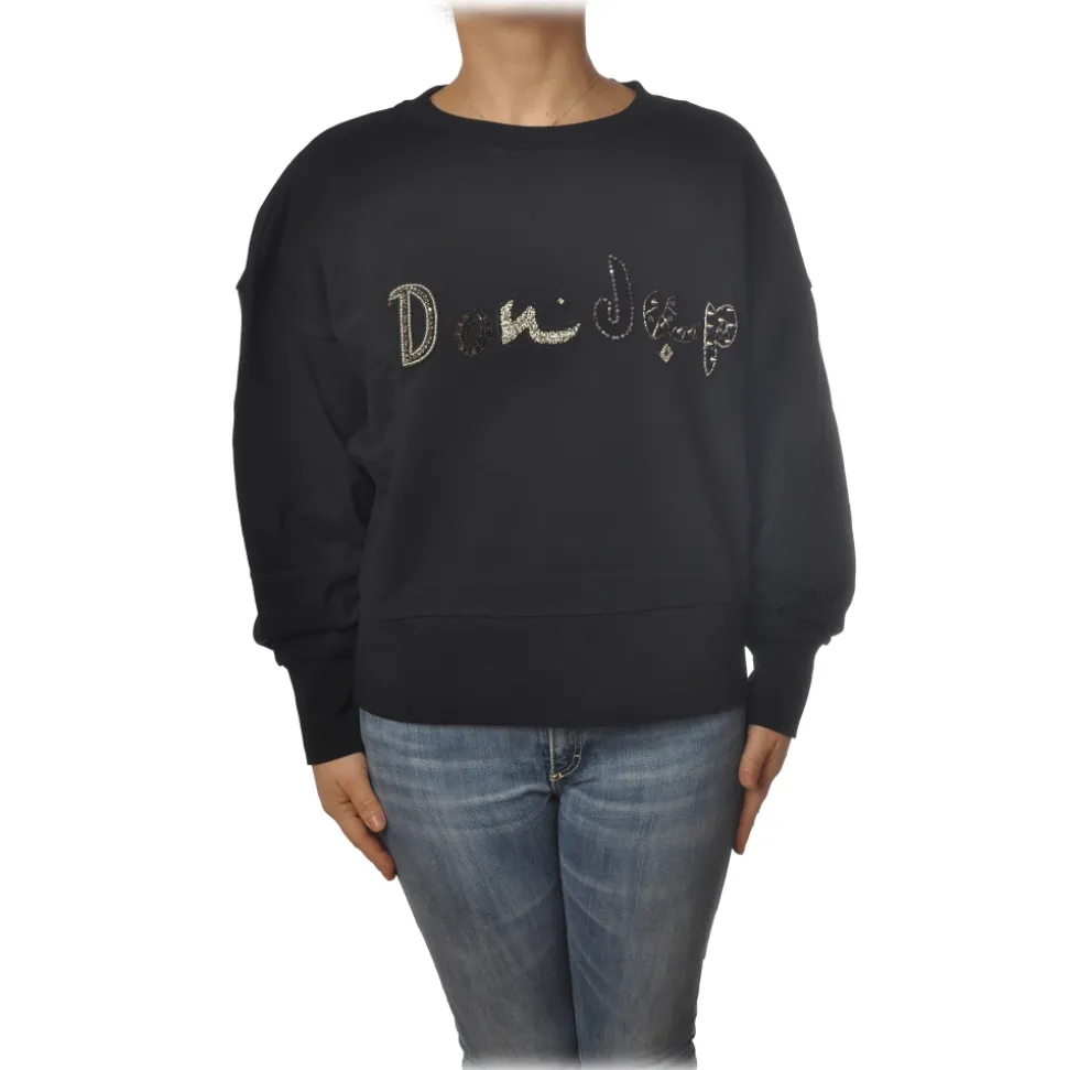 Dondup - Oversized Sweatshirt with Logo - Black - Sweatshirt - Luxury Exclusive Collection - Avvenice