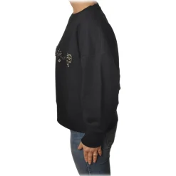 Dondup - Oversized Sweatshirt with Logo - Black - Sweatshirt - Luxury Exclusive Collection - Avvenice