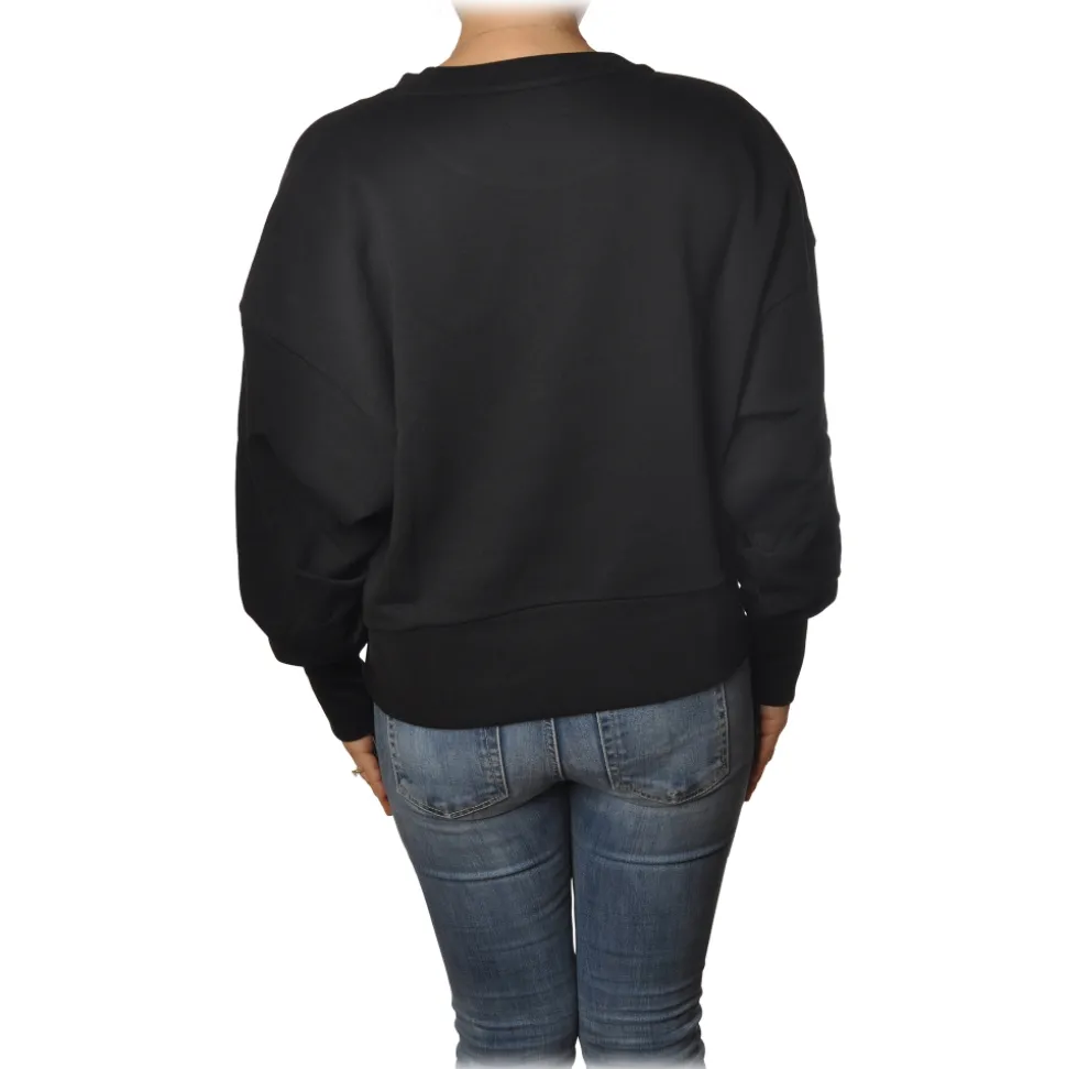 Dondup - Oversized Sweatshirt with Logo - Black - Sweatshirt - Luxury Exclusive Collection - Avvenice