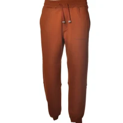 Dondup - Sporty Model with Logo in Contrasting Color - Brick - Trousers - Luxury Exclusive Collection - Avvenice