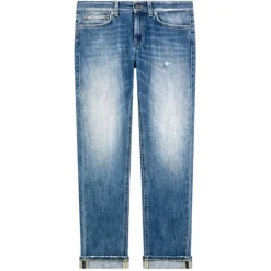 Dondup - Tapered Leg Stretch Jeans - Blue - Trousers - Luxury Exclusive Collection - Avvenice