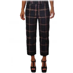 Dondup - Trousers in Checked Fabric - Blue - Trousers - Luxury Exclusive Collection - Avvenice