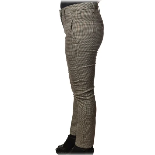 Dondup - Trousers Model Perfect in Piedepull Pattern - Black/Cream - Trousers - Luxury Exclusive Collection - Avvenice
