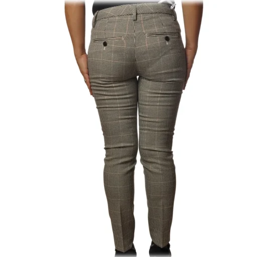 Dondup - Trousers Model Perfect in Piedepull Pattern - Black/Cream - Trousers - Luxury Exclusive Collection - Avvenice