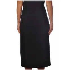Elisabetta Franchi - Asymmetrical Sheath Skirt - Black - Skirt - Made in Italy - Luxury Exclusive Collection - Avvenice