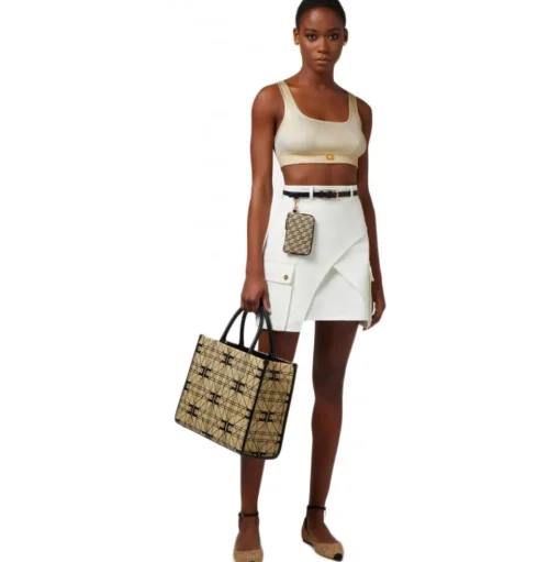 Elisabetta Franchi - Coated Crop Top - Gold - Top - Made in Italy - Luxury Exclusive Collection - Avvenice