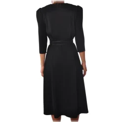 Elisabetta Franchi - Dress with Leather Belt - Black - Dress - Made in Italy - Luxury Exclusive Collection - Avvenice