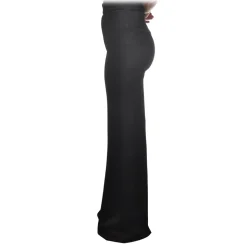 Elisabetta Franchi - High Waisted Wide Leg Trousers - Black - Trousers - Made in Italy - Luxury Exclusive Collection - Avvenice
