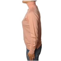 Elisabetta Franchi - High Neck Pullover - Antique Pink - Sweater - Made in Italy - Luxury Exclusive Collection - Avvenice