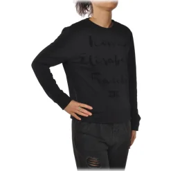 Elisabetta Franchi - Oversize Sweatshirt in Cotton - Black - Sweatshirt - Made in Italy - Luxury Exclusive Collection - Avvenice